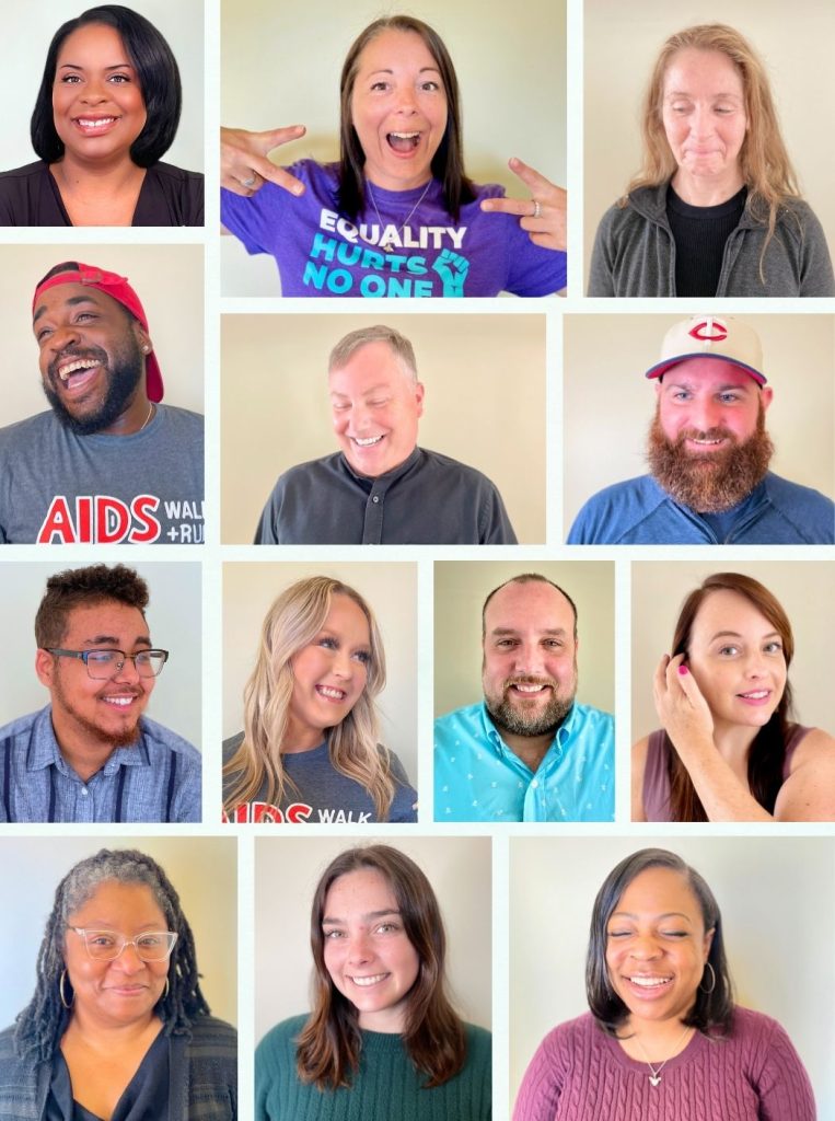 Images of current Caracole employees smiling, laughing, and having fun.